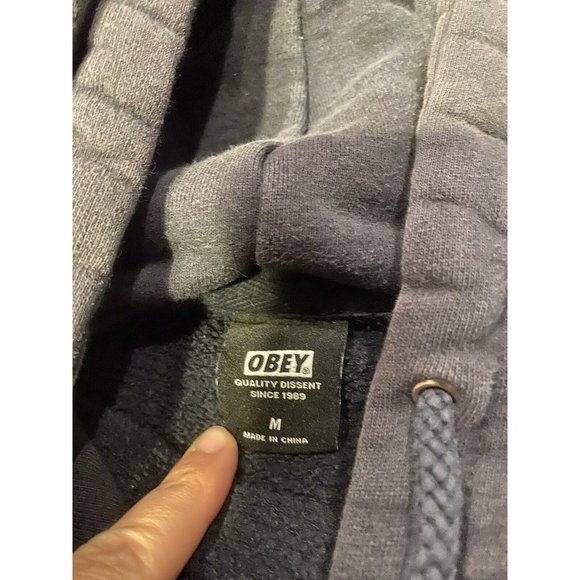 Obey Propaganda Mens Black Hoodie Sweatshirt Jacket Size Medium - Picture 7 of 8